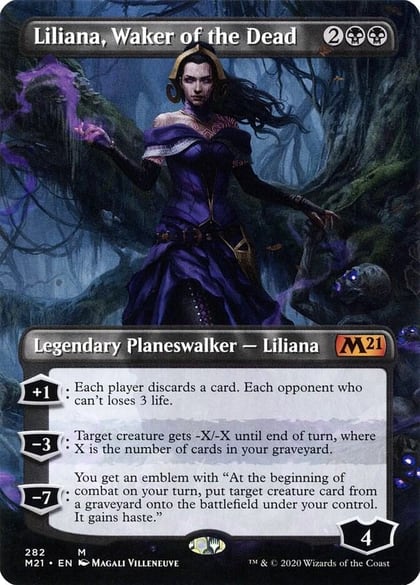 Liliana, Waker of the Dead (Borderless), Core Set 2021 282