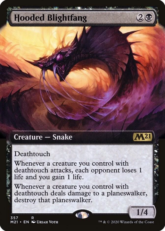 Hooded Blightfang (Extended Art), Core Set 2021 357