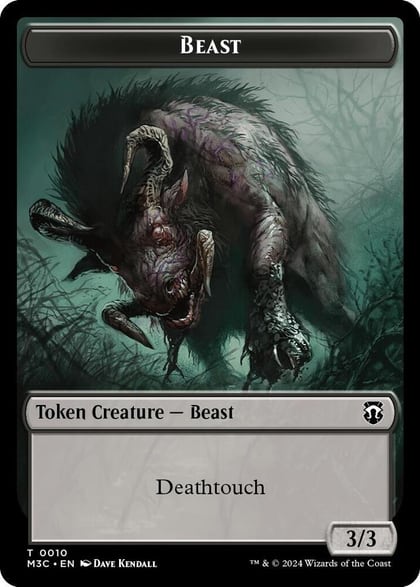 Beast (0010) (Ripple Foil) // Shapeshifter (0008) Double-Sided Token, Commander: Modern Horizons 3 10 // 8