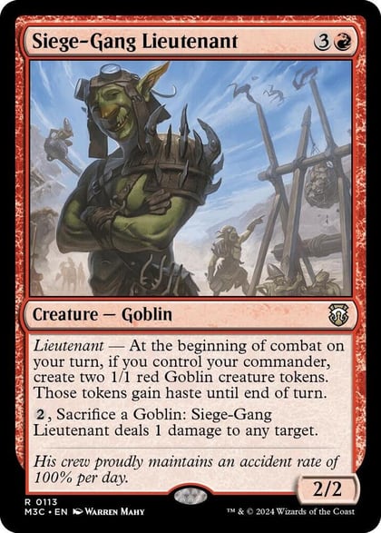 Siege-Gang Lieutenant, Commander: Modern Horizons 3 113