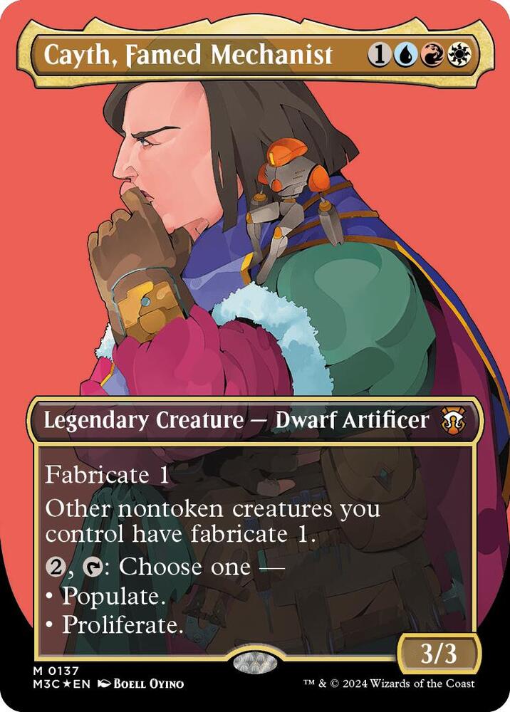 Cayth, Famed Mechanist (Borderless) (Ripple Foil), Commander: Modern Horizons 3 137