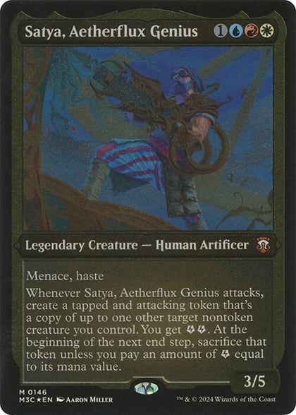 Satya, Aetherflux Genius (Display Commander) - Thick Stock, Commander: Modern Horizons 3 146