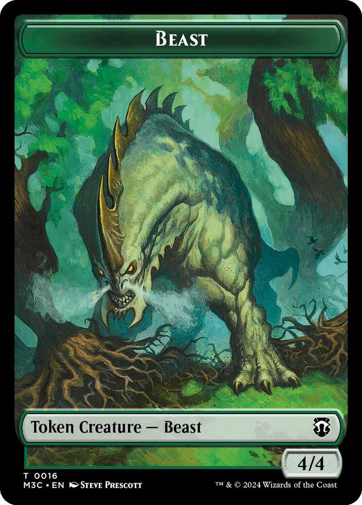 Beast (0016) (Ripple Foil) // Copy Double-Sided Token, Commander: Modern Horizons 3 16 // 1