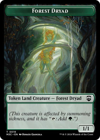 Forest Dryad (Ripple Foil) // Emblem - Vivien Reid Double-Sided Token, Commander: Modern Horizons 3 19 // 28