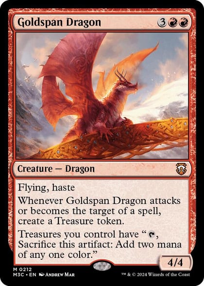 Goldspan Dragon (Ripple Foil), Commander: Modern Horizons 3 212