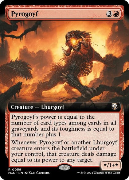 Pyrogoyf (Extended Art) (Ripple Foil), Commander: Modern Horizons 3 59