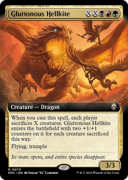 Gluttonous Hellkite (Extended Art) (Ripple Foil), Commander: Modern Horizons 3 73