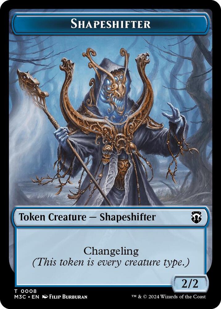 Shapeshifter (0008) (Ripple Foil) // Dragon Double-Sided Token, Commander: Modern Horizons 3 8 // 12