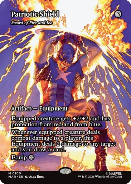 Patriotic Shield - Sword of Fire and Ice (Borderless), Marvel Universe Eternal-Legal 100