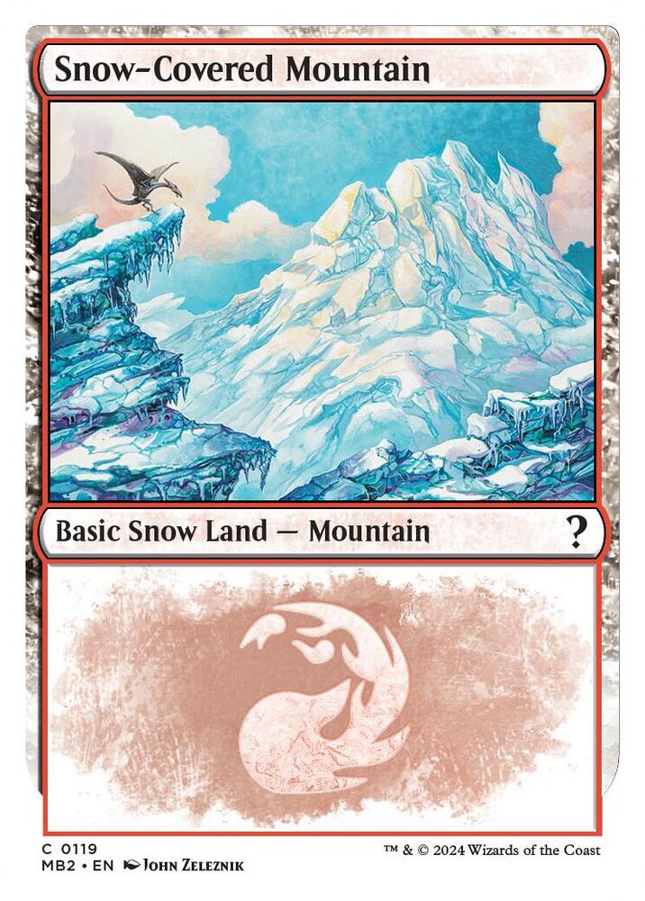 Snow-Covered Mountain (White Border), Mystery Booster 2 119