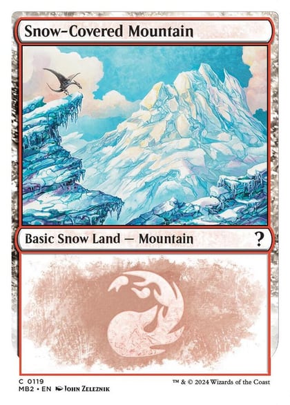 Snow-Covered Mountain (White Border), Mystery Booster 2 119