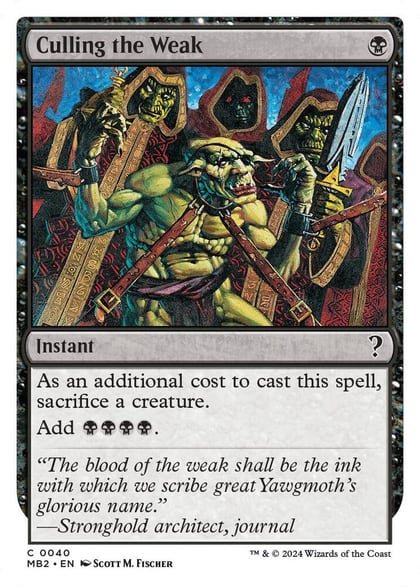Culling the Weak (White Border), Mystery Booster 2 40