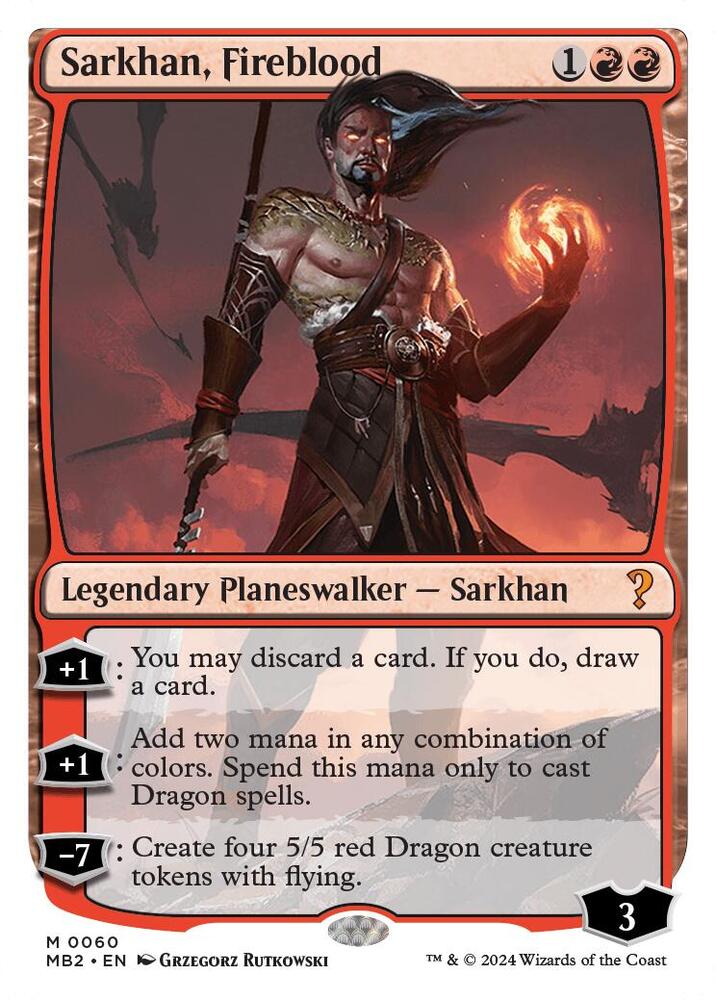 Sarkhan, Fireblood (White Border), Mystery Booster 2 60