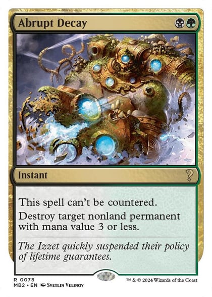 Abrupt Decay (White Border), Mystery Booster 2 78