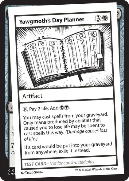 Yawgmoth's Day Planner, Mystery Booster 2 Playtest Cards #564009