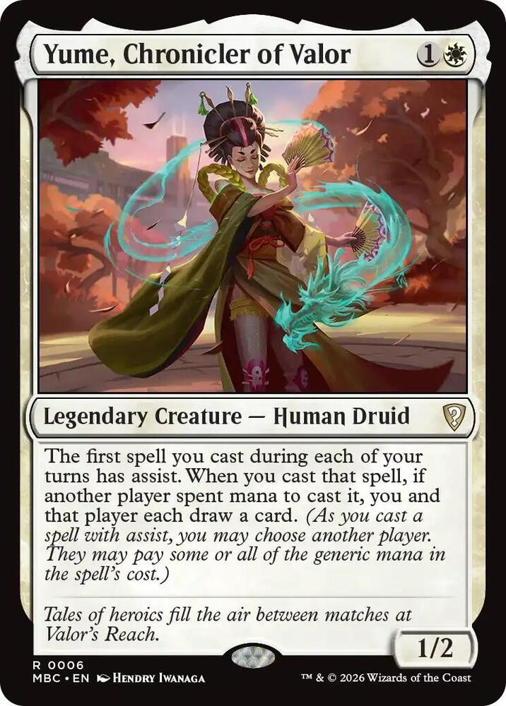 Yume, Chronicler of Valor, Mystery Booster Commander Edition 6