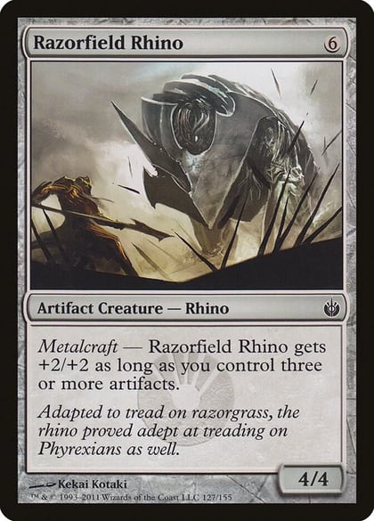 Razorfield Rhino, Mirrodin Besieged 127