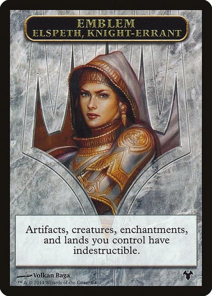 Emblem - Elspeth, Knight-Errant // Soldier Double-Sided Token, Magic Modern Event Deck 4 // 1