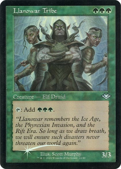 Llanowar Tribe (Retro Frame) (Foil Etched), Modern Horizons 22