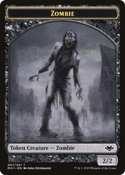 Zombie // Golem Double-Sided Token, Modern Horizons 7 // 18