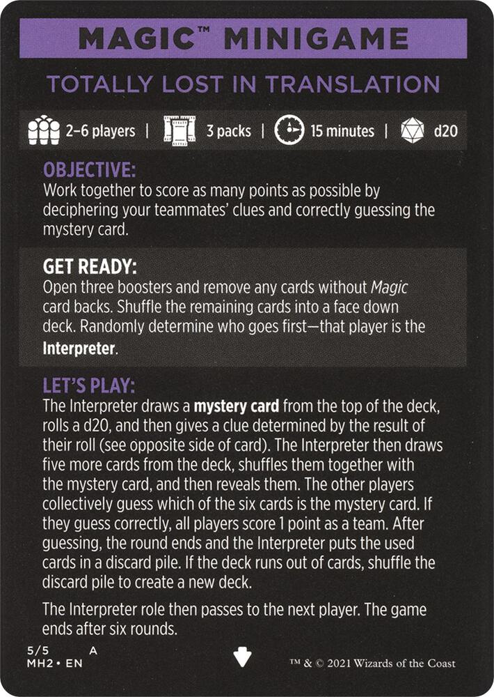 Magic Minigame: Totally Lost in Translation, Modern Horizons 2 5