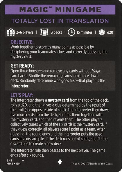 Magic Minigame: Totally Lost in Translation, Modern Horizons 2 5
