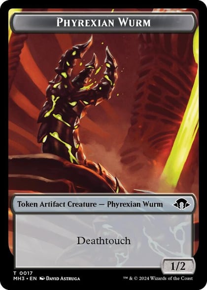 Phyrexian Wurm (0017) // Energy Reserve Double-Sided Token, Modern Horizons 3 17 // 36