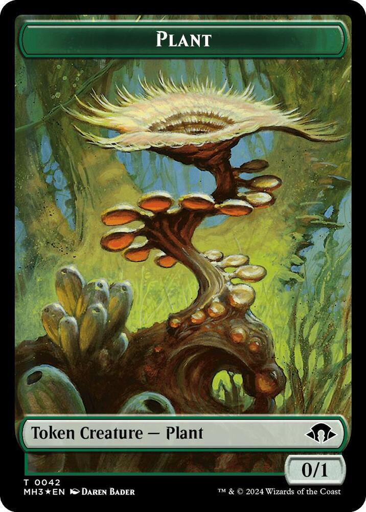 Plant (Ripple Foil) // Zombie  Double-Sided Token, Modern Horizons 3 42 // 21