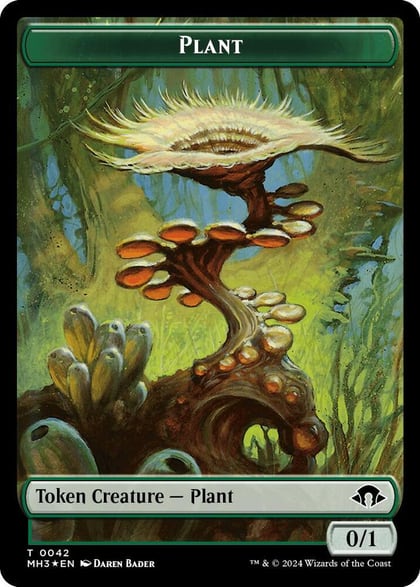 Plant (Ripple Foil) // Zombie Double-Sided Token, Modern Horizons 3 42 // 21