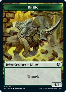 Rhino // Wolf Double-Sided Token, Commander: Innistrad: Midnight Hunt 10 // 13
