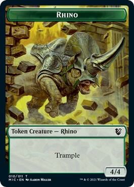 Rhino // Wolf Double-Sided Token, Commander: Innistrad: Midnight Hunt 10 // 13