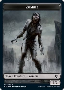 Zombie (005 MIC) // Zombie (005 MID) Double-Sided Token, Commander: Innistrad: Midnight Hunt 5 // 5