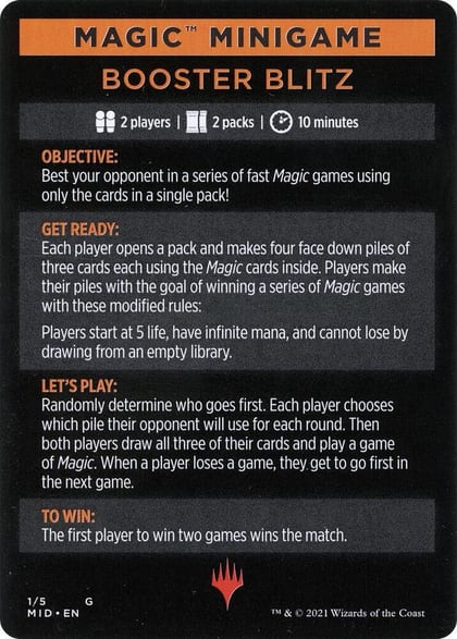 Magic Minigame: Booster Blitz, Innistrad: Midnight Hunt 1