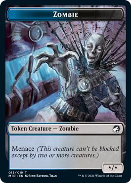 Zombie (015) Token, Innistrad: Midnight Hunt 15