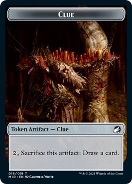 Clue // Ooze Double-Sided Token, Innistrad: Midnight Hunt 16 // 10