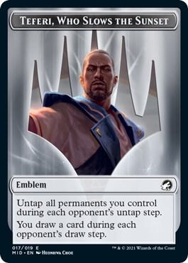 Emblem - Teferi, Who Slows the Sunset, Innistrad: Midnight Hunt 17