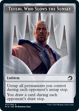 Emblem - Teferi, Who Slows the Sunset, Innistrad: Midnight Hunt 17