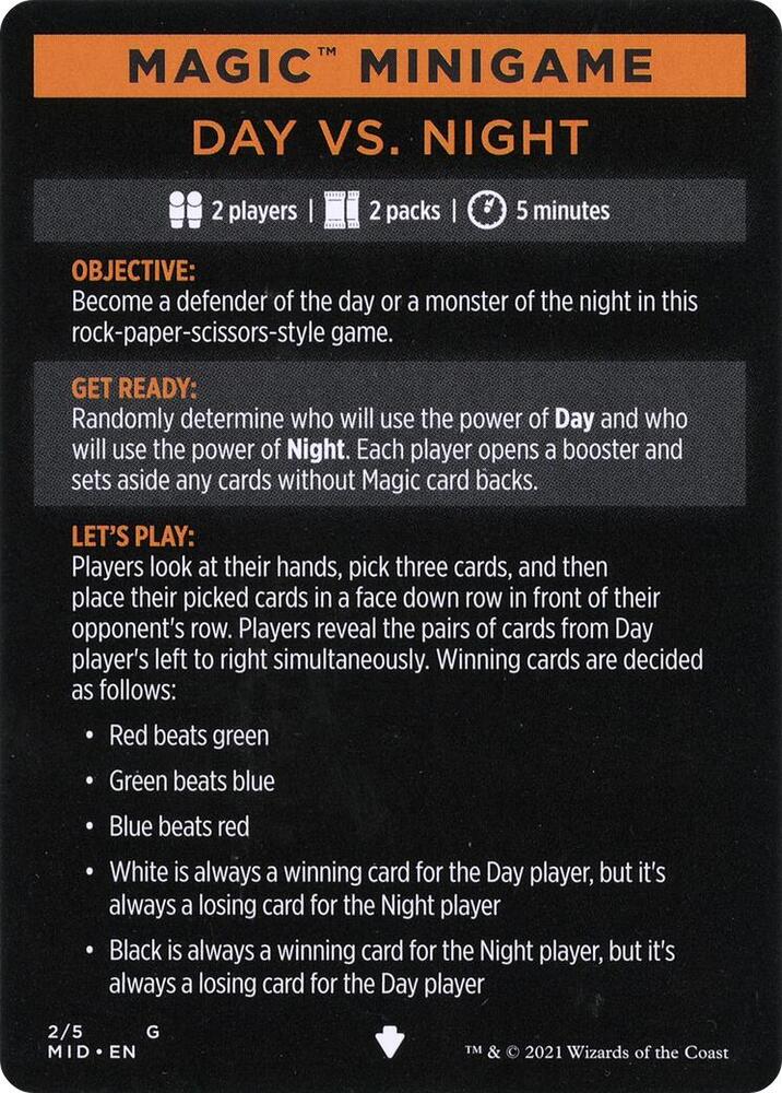 Magic Minigame: Day Vs. Night, Innistrad: Midnight Hunt 2