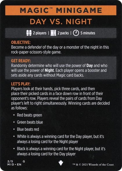 Magic Minigame: Day Vs. Night, Innistrad: Midnight Hunt 2