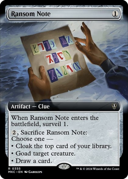 Ransom Note (0355) (Extended Art), Commander: Murders at Karlov Manor 355