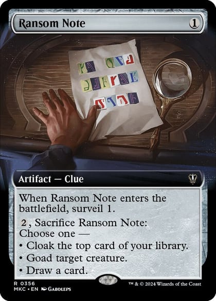 Ransom Note (0356) (Extended Art), Commander: Murders at Karlov Manor 356