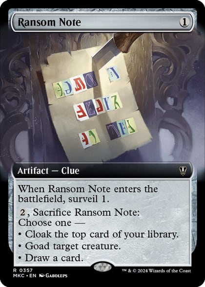 Ransom Note (0357) (Extended Art), Commander: Murders at Karlov Manor 357