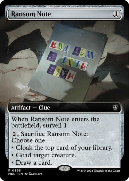 Ransom Note (0358) (Extended Art), Commander: Murders at Karlov Manor 358