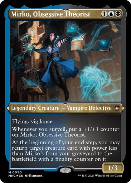 Mirko, Obsessive Theorist (Display Commander) - Thick Stock, Commander: Murders at Karlov Manor 50