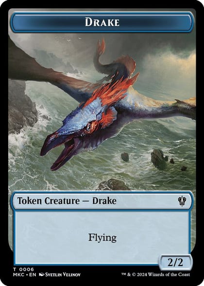 Drake // Cat Double-Sided Token, Commander: Murders at Karlov Manor 6 // 15