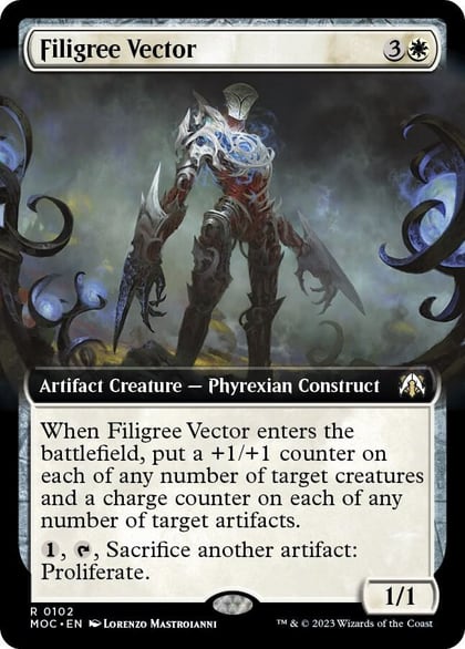 Filigree Vector (Extended Art), Commander: March of the Machine 102