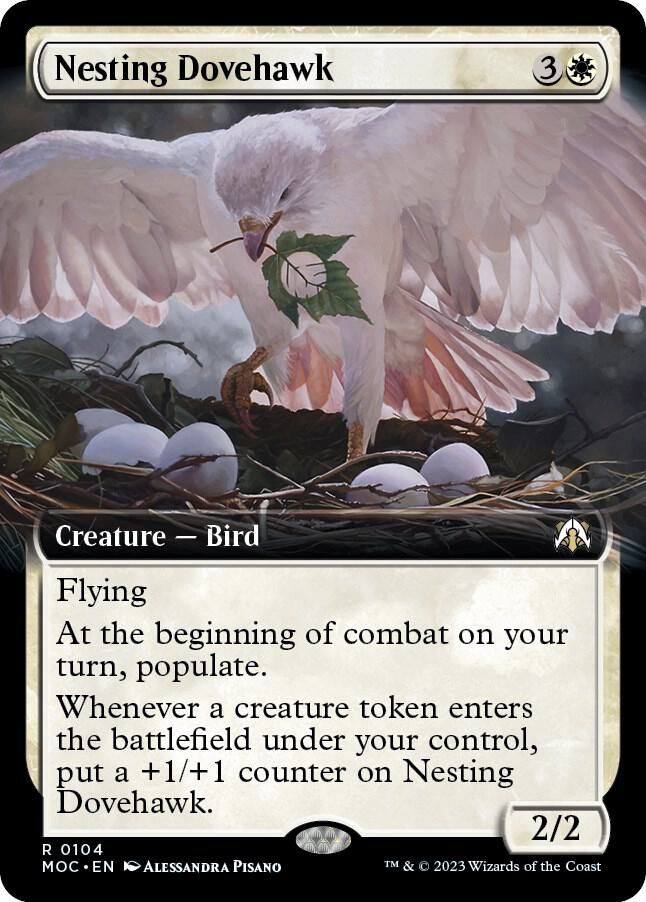 Nesting Dovehawk (Extended Art), Commander: March of the Machine 104