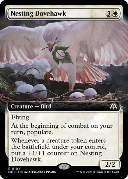 Nesting Dovehawk (Extended Art), Commander: March of the Machine 104