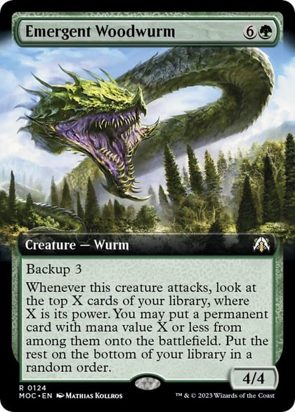 Emergent Woodwurm (Extended Art), Commander: March of the Machine 124