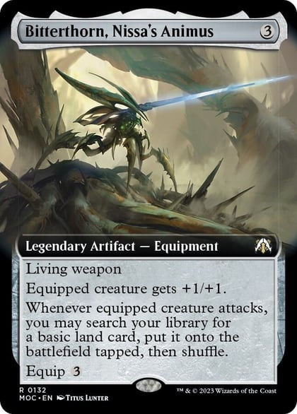 Bitterthorn, Nissa's Animus (Extended Art), Commander: March of the Machine 132